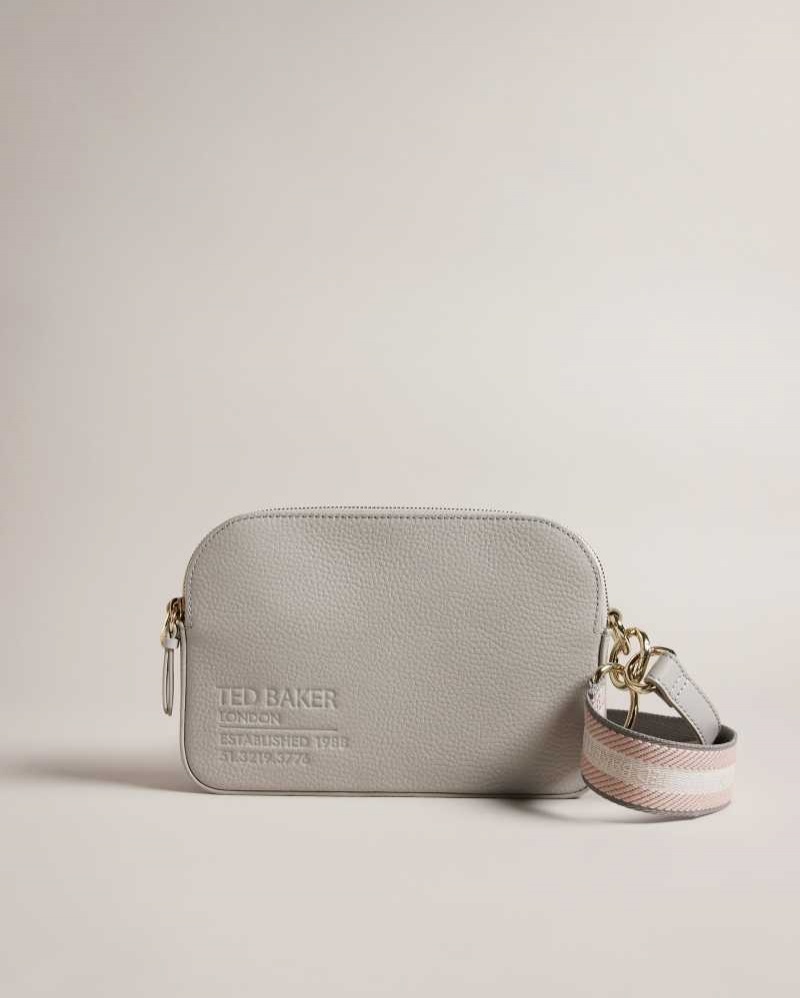 Light Grey Ted Baker Dailiah Branded Webbing Camera Bag | US0001285