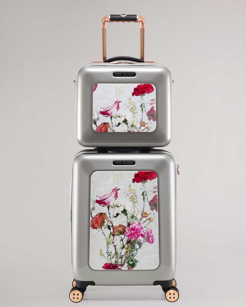 Light Grey Ted Baker Gust Watercolour Floral Vanity Case | US0001497