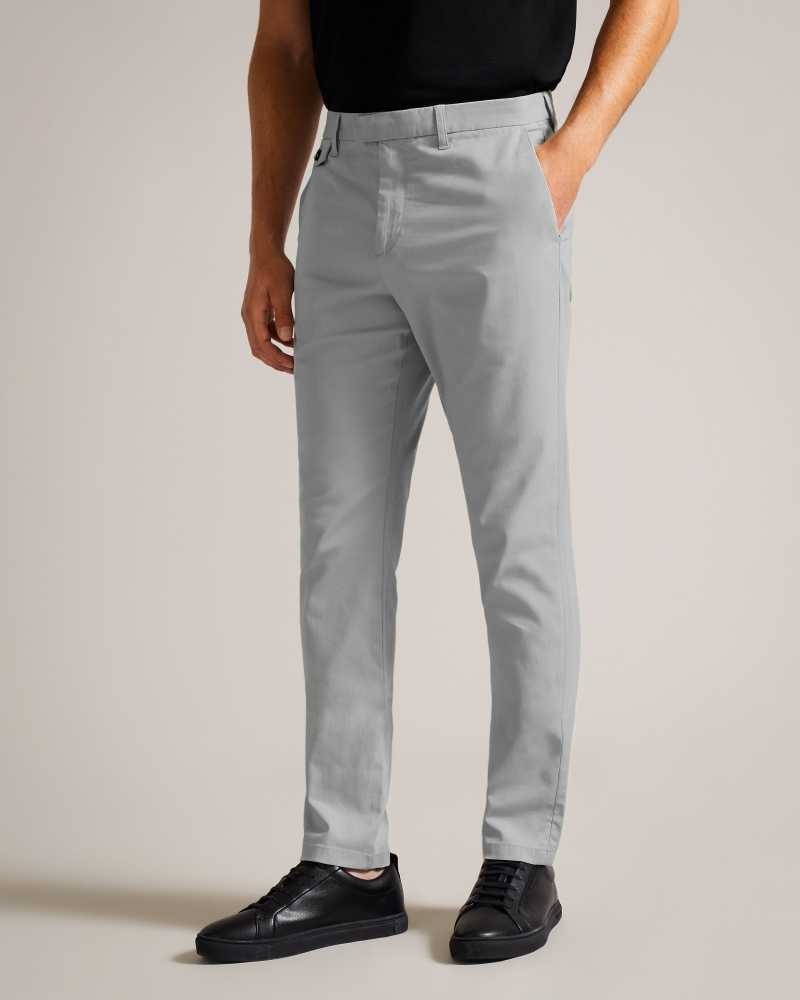 Light Grey Ted Baker Haydae Slim Fit Chinos Chinos | US0001201