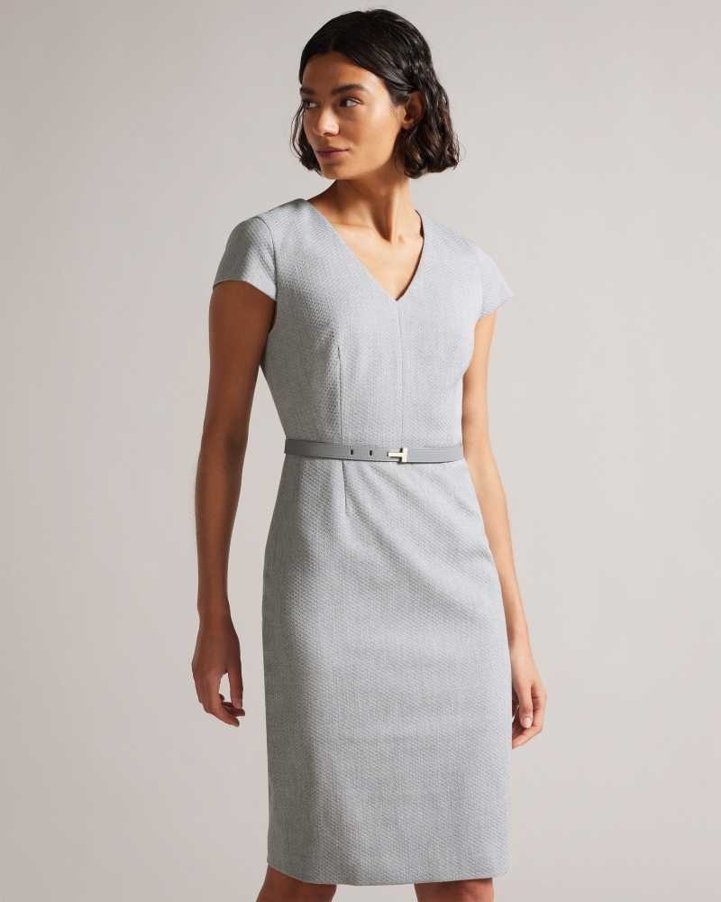 Light Grey Ted Baker Michahd Pencil dress | US0000773