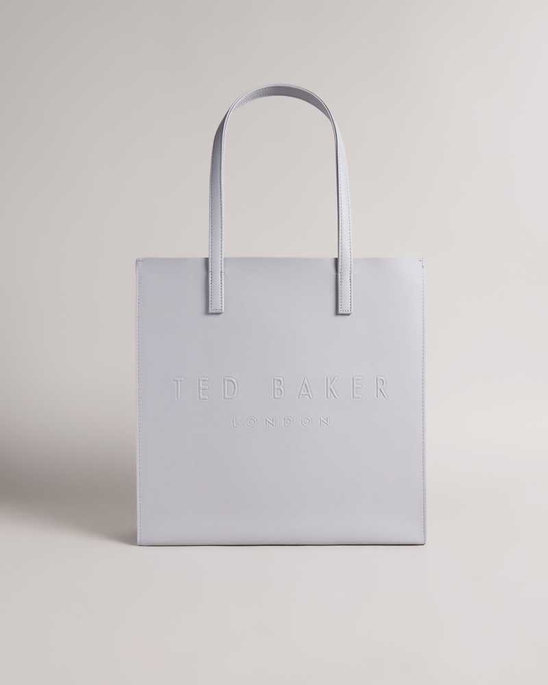 Light Grey Ted Baker Soocon Large Crosshatch Icon Bag | US0001519