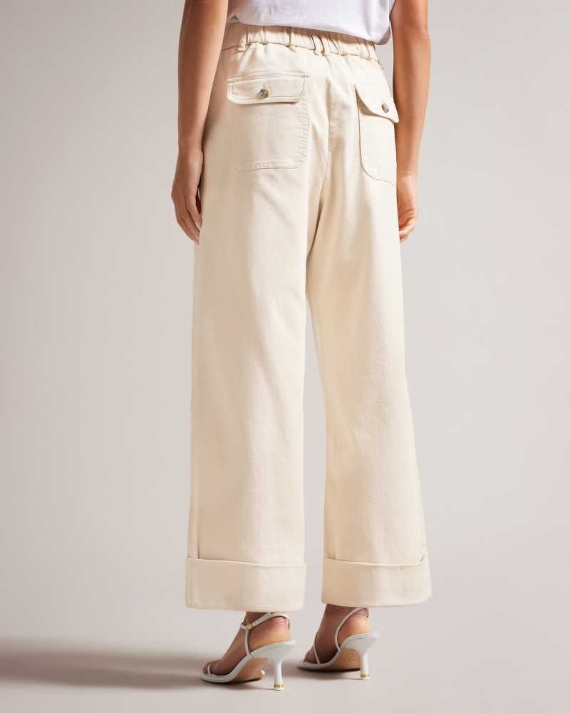 Light Nude Ted Baker Steviey Wide Leg Tailored Trousers | US0001116