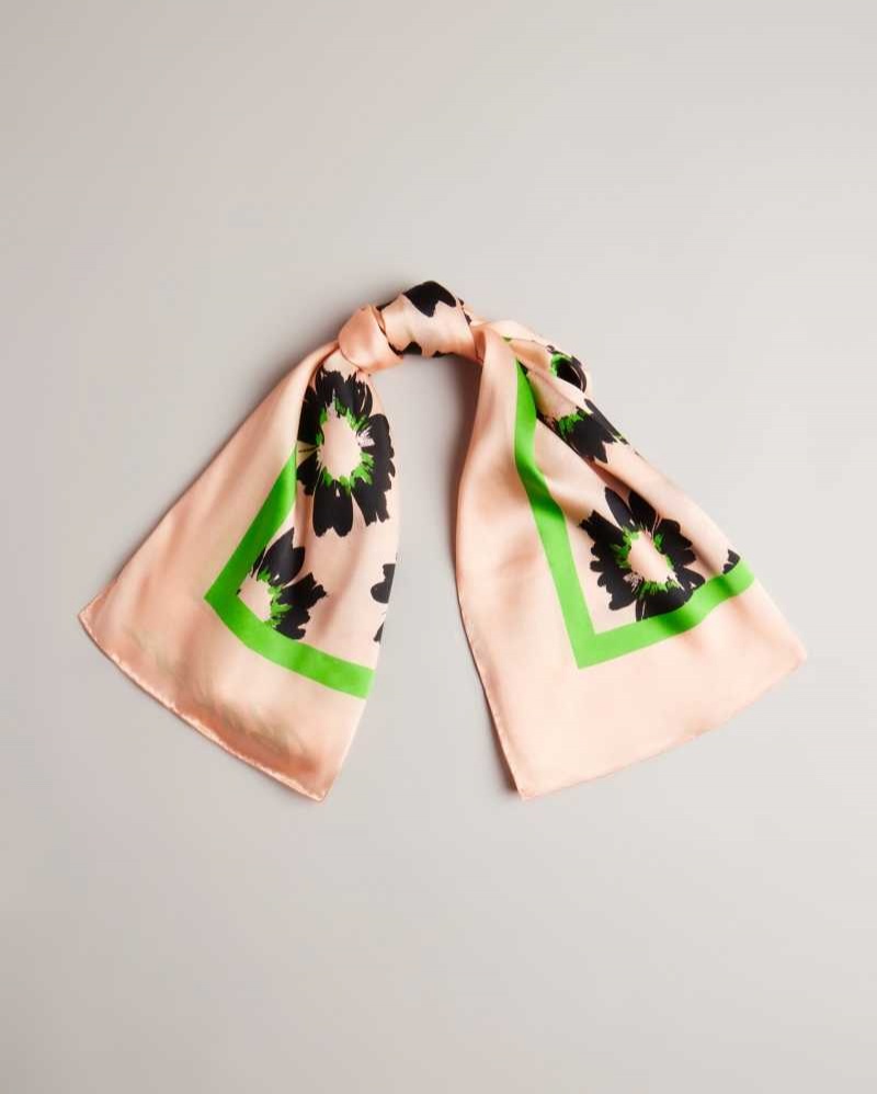 Light Pink Ted Baker Agnesse Floral Printed Square Scarf | US0001902