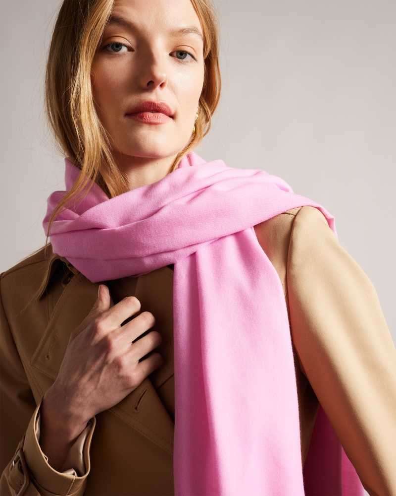 Light Pink Ted Baker Esteli Ted Baker Logo Long Scarf | US0001904