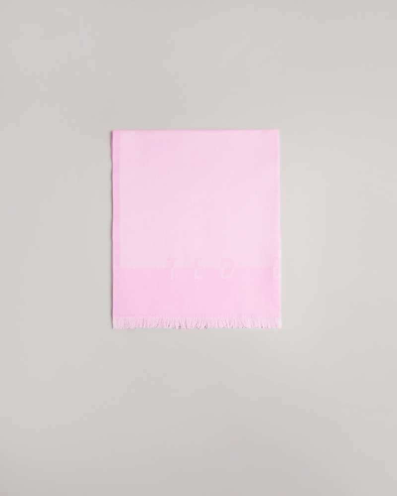 Light Pink Ted Baker Esteli Ted Baker Logo Long Scarf | US0001904