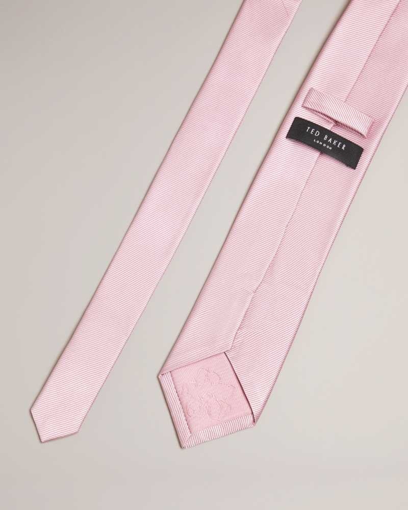 Light Pink Ted Baker Moorez Ottoman Silk Tie | US0002008