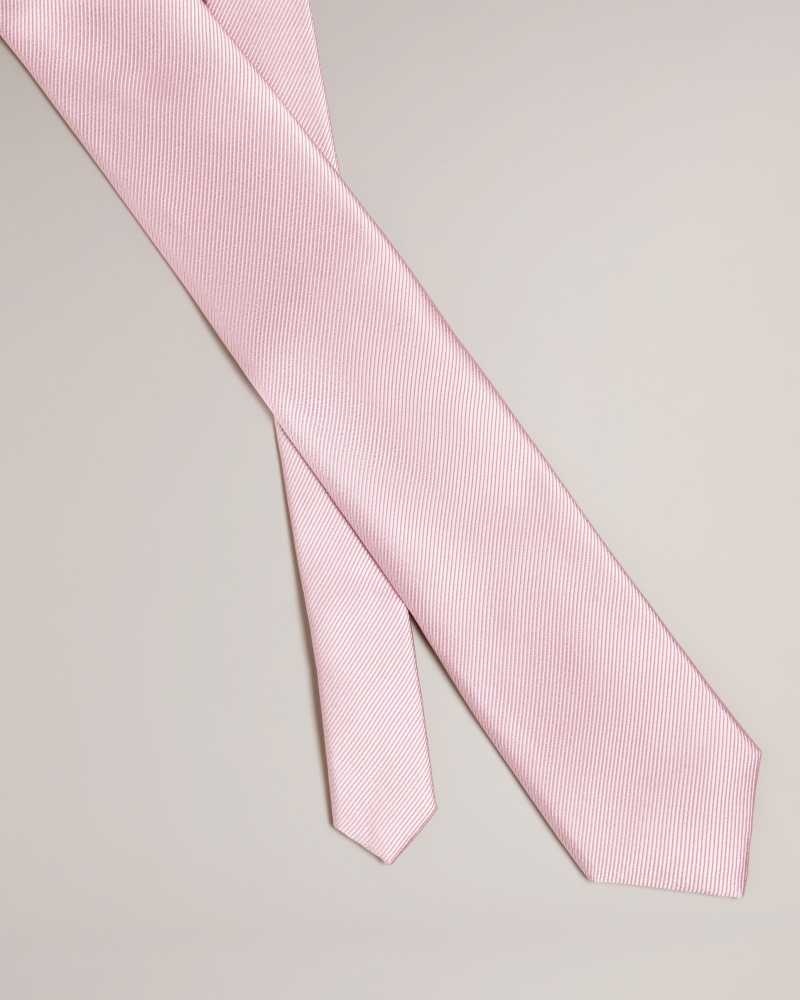 Light Pink Ted Baker Moorez Ottoman Silk Tie | US0002008