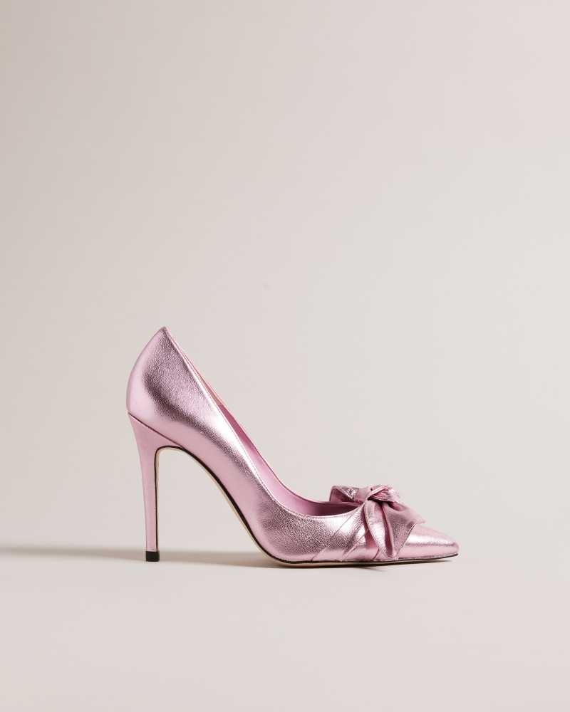 Light Pink Ted Baker Ryal Metallic Court Shoes | US0002106