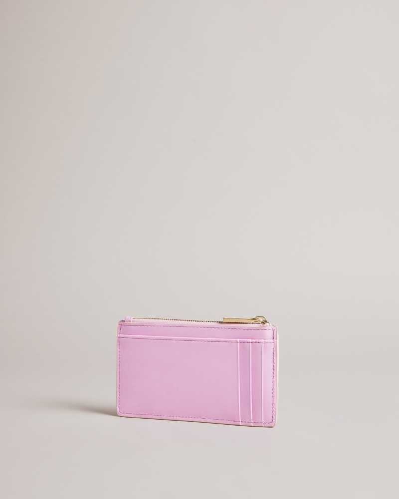 Light Pink Ted Baker Samie Coated Zip Card Holder Cardholders | US0001408