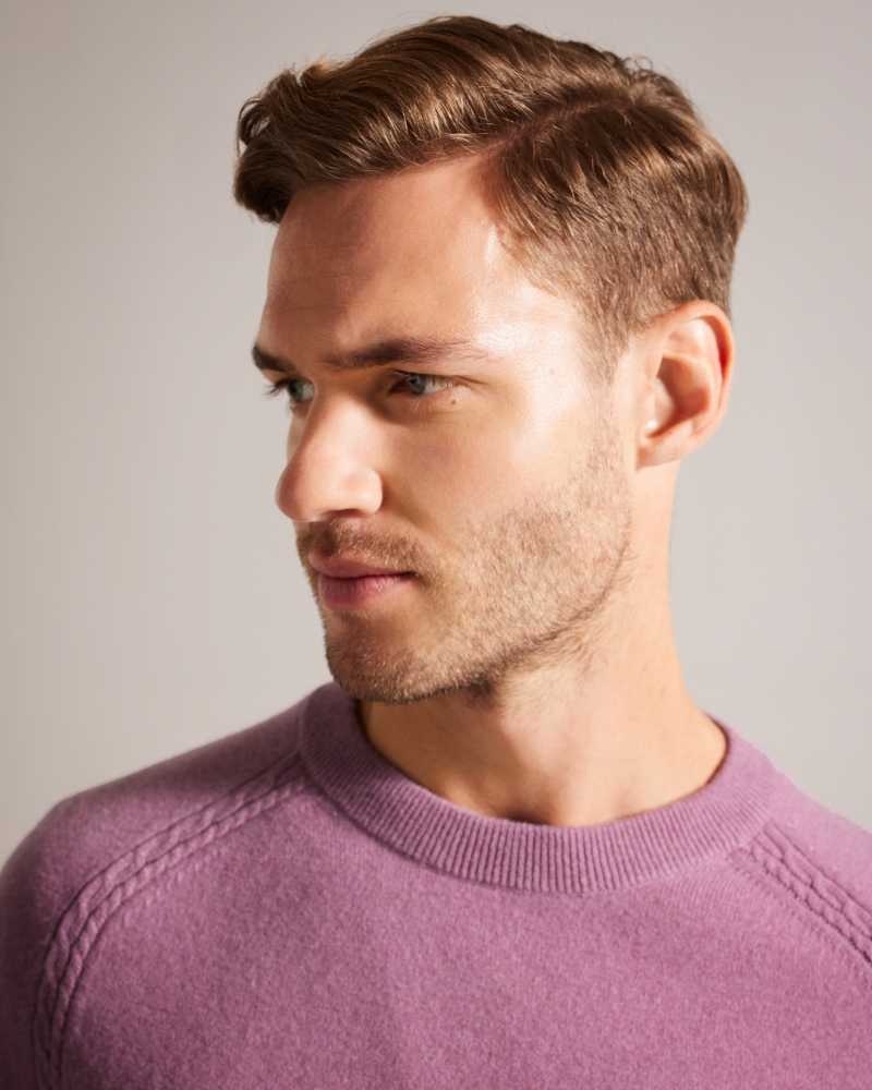 Light Purple Ted Baker Glant Pure Cashmere Jumper | US0000383