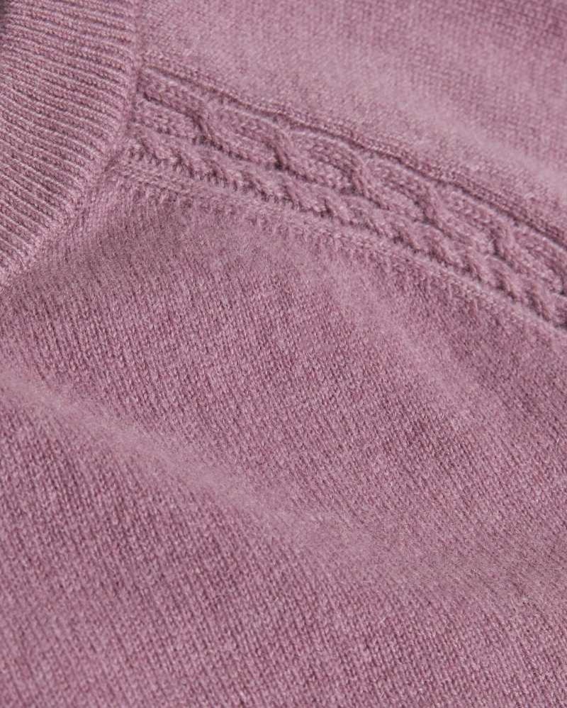 Light Purple Ted Baker Glant Pure Cashmere Jumper | US0000383