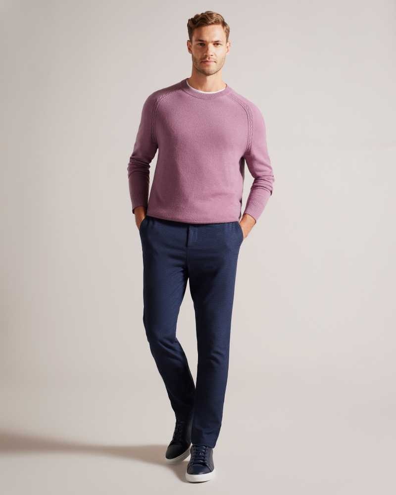 Light Purple Ted Baker Glant Pure Cashmere Jumper | US0000383