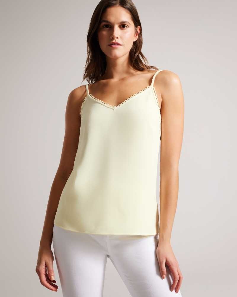 Light Yellow Ted Baker Andreno Strappy Cami With Looped Trims | US0000966