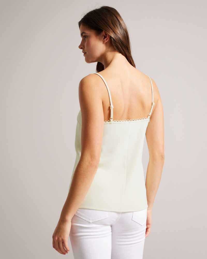 Light Yellow Ted Baker Andreno Strappy Cami With Looped Trims | US0000966