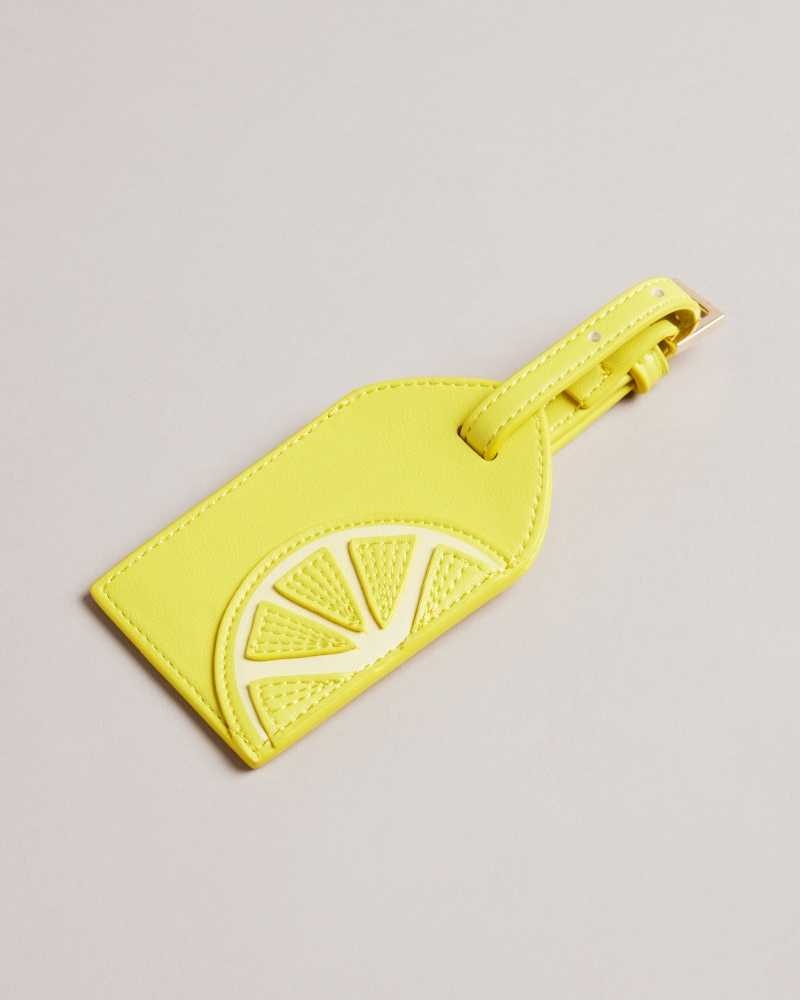 Light Yellow Ted Baker Leemon Lemon Luggage Tag | US0001536