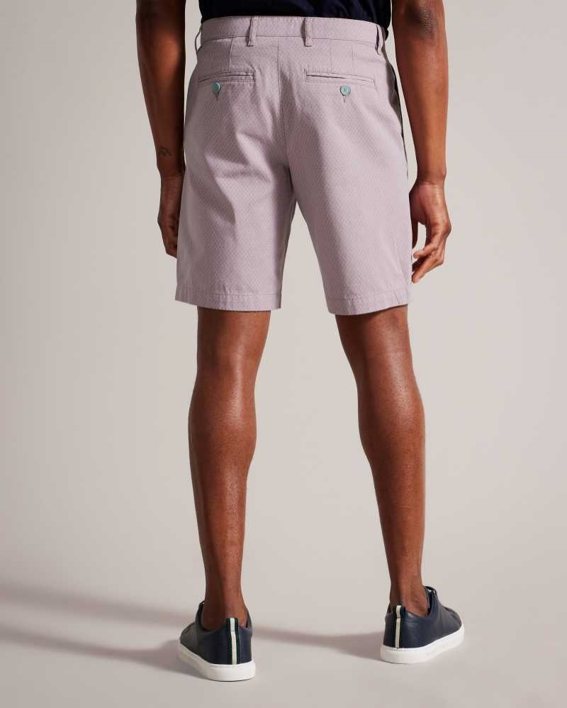 Lilac Ted Baker Estate Geometric Print Cotton Shorts | US0000673