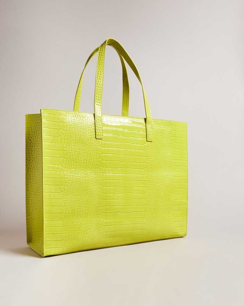 Lime Ted Baker Allicon Mock Croc Icon Tote Bag | US0001531