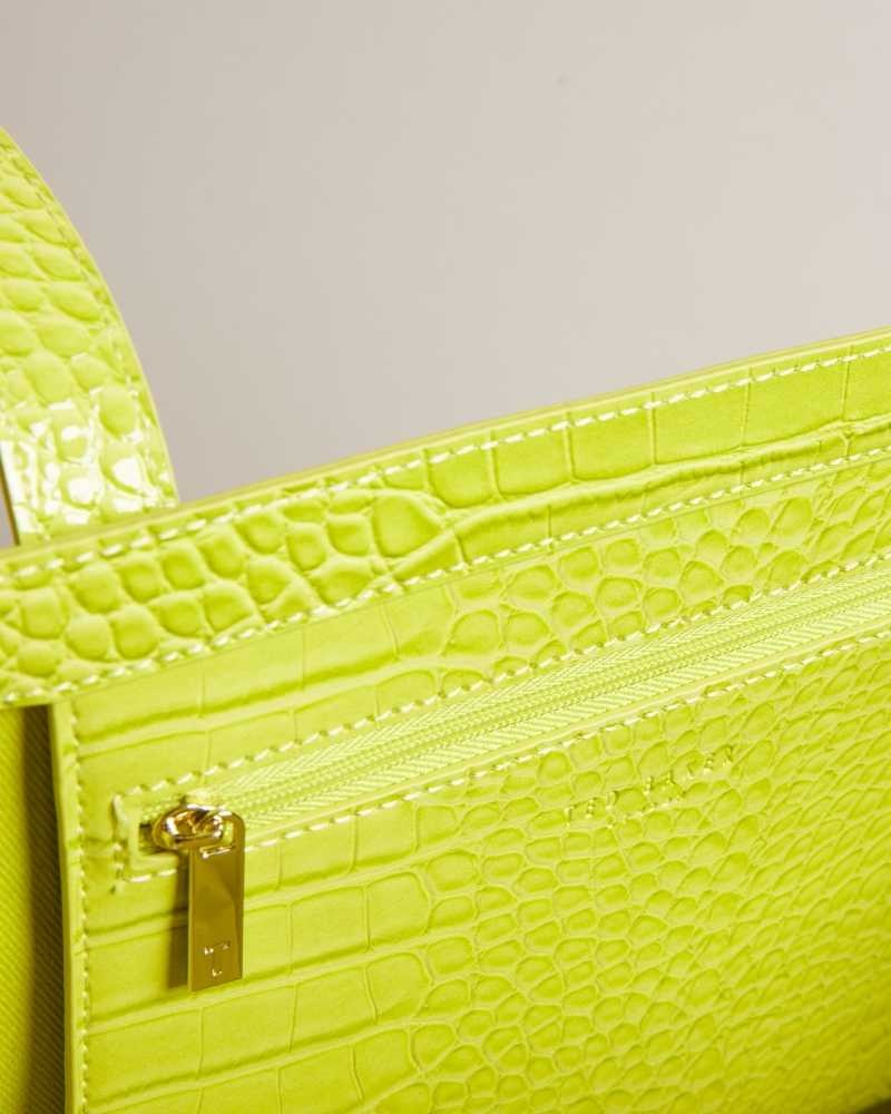 Lime Ted Baker Allicon Mock Croc Icon Tote Bag | US0001531