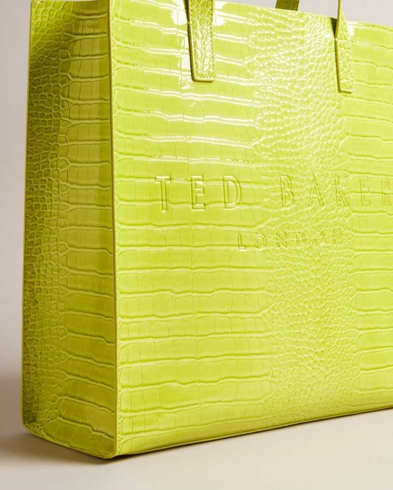 Lime Ted Baker Croccon Croc Detail Large Icon Bag | US0001502