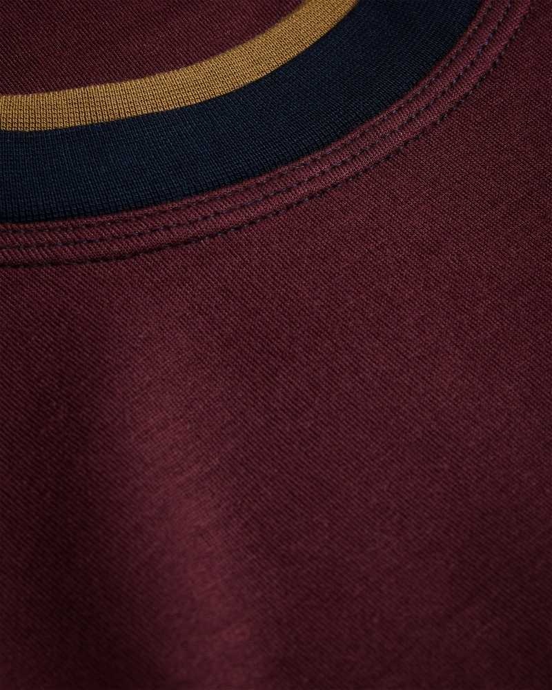 Maroon Ted Baker Zylem Long Sleeve Soft Touch Sweatshirt | US0000801