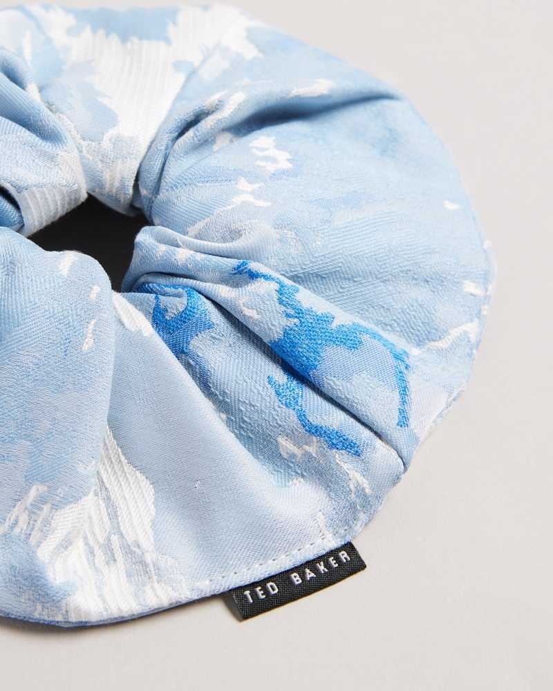 Medium Blue Ted Baker Florset New Romantic Printed Scrunchie | US0001906