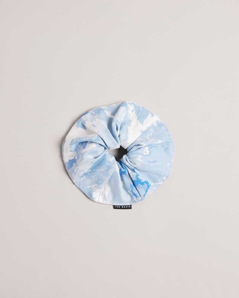 Medium Blue Ted Baker Florset New Romantic Printed Scrunchie | US0001906