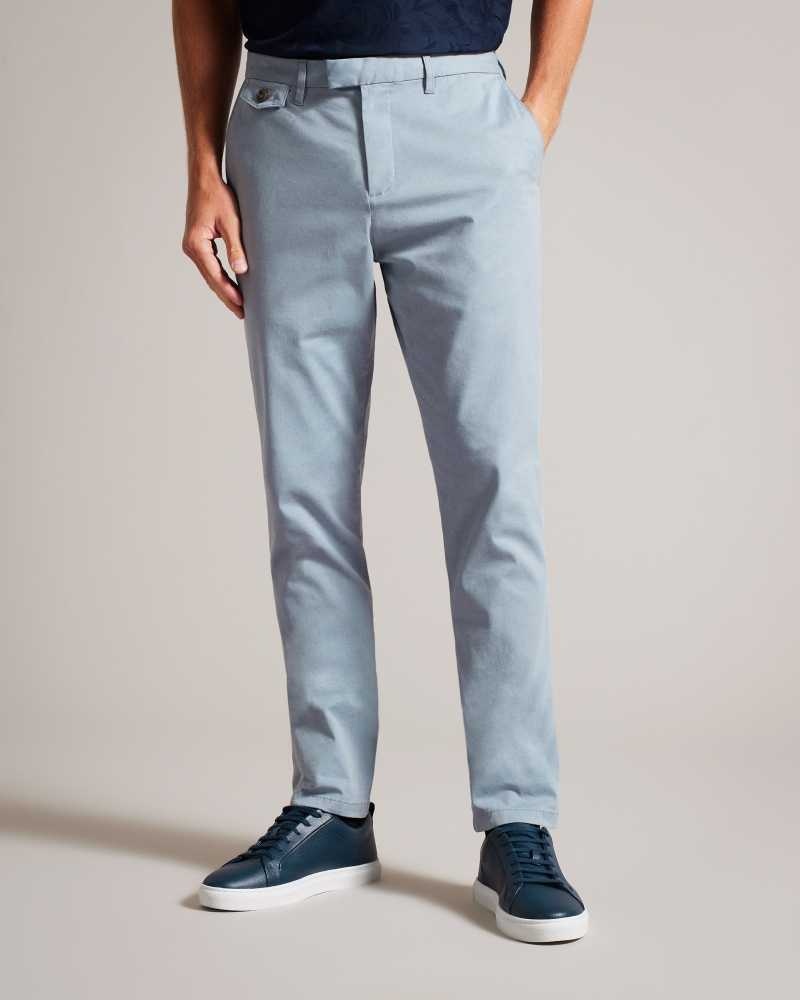 Medium Blue Ted Baker Haydae Slim Fit Chinos Chinos | US0001198