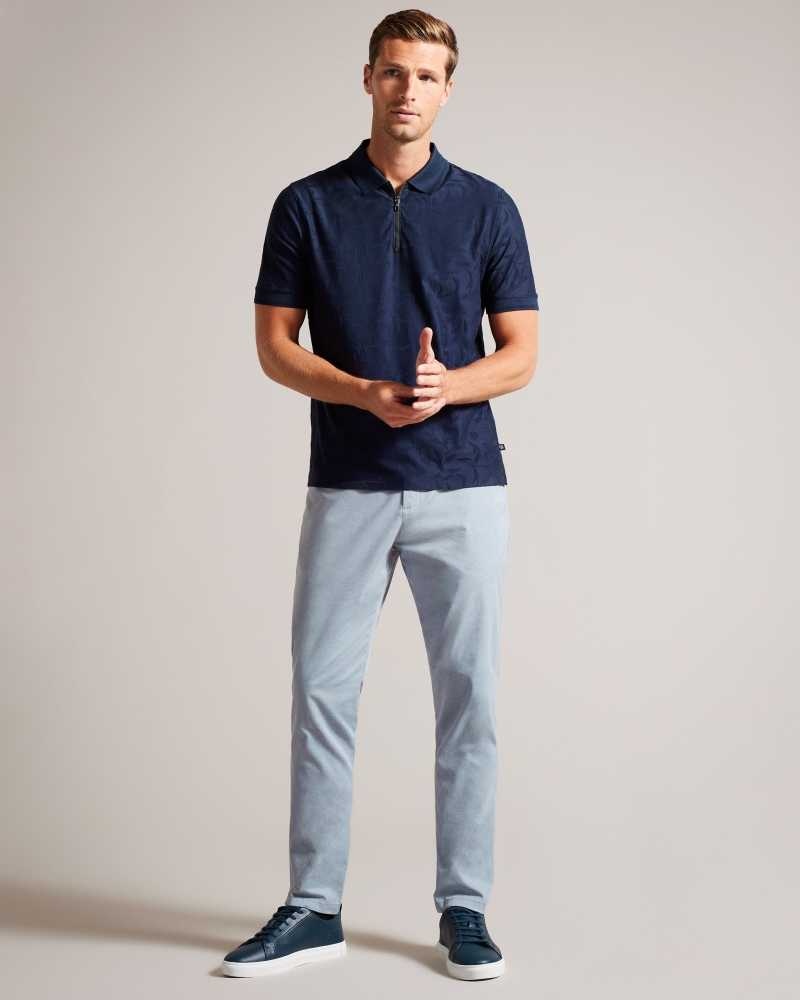 Medium Blue Ted Baker Haydae Slim Fit Chinos Chinos | US0001198