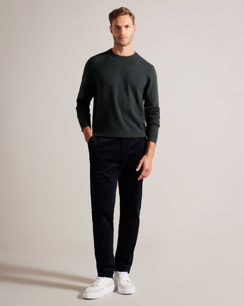 Medium Green Ted Baker Loung Long Sleeve T Knit Jumper | US0000319