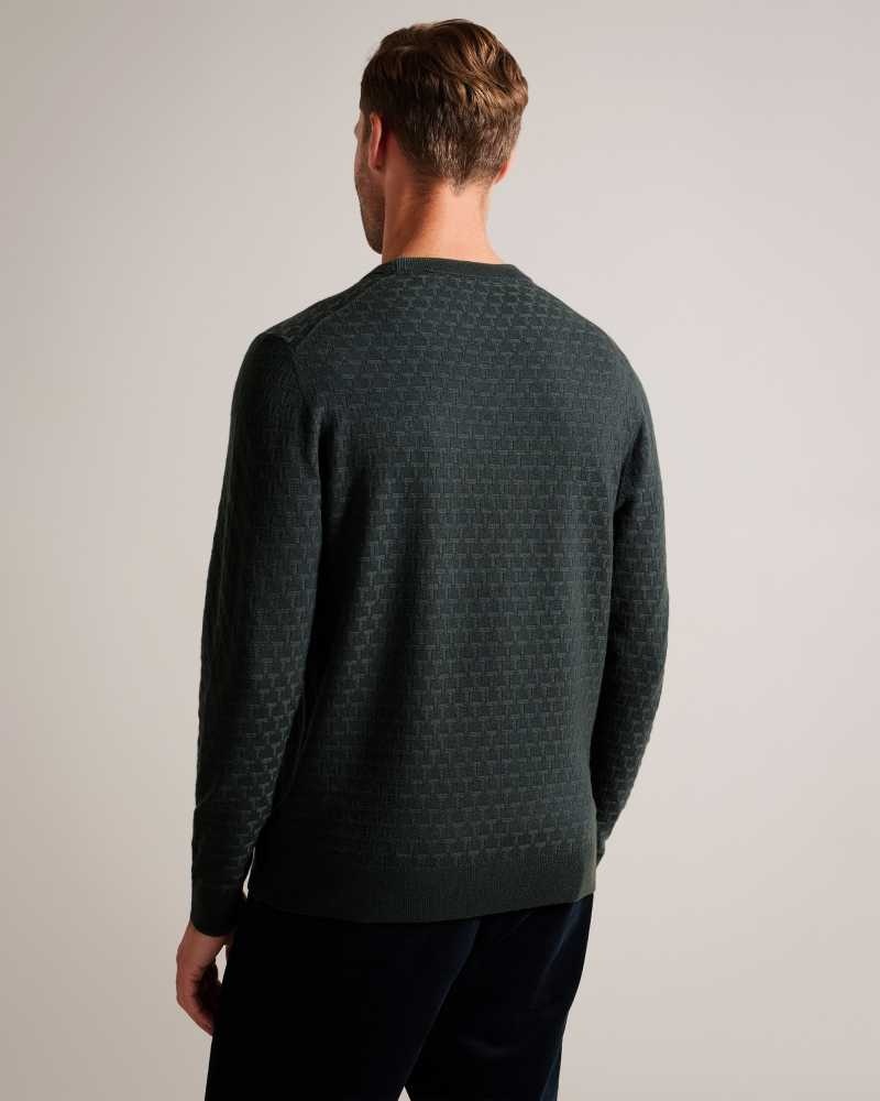 Medium Green Ted Baker Loung Long Sleeve T Knit Jumper | US0000319