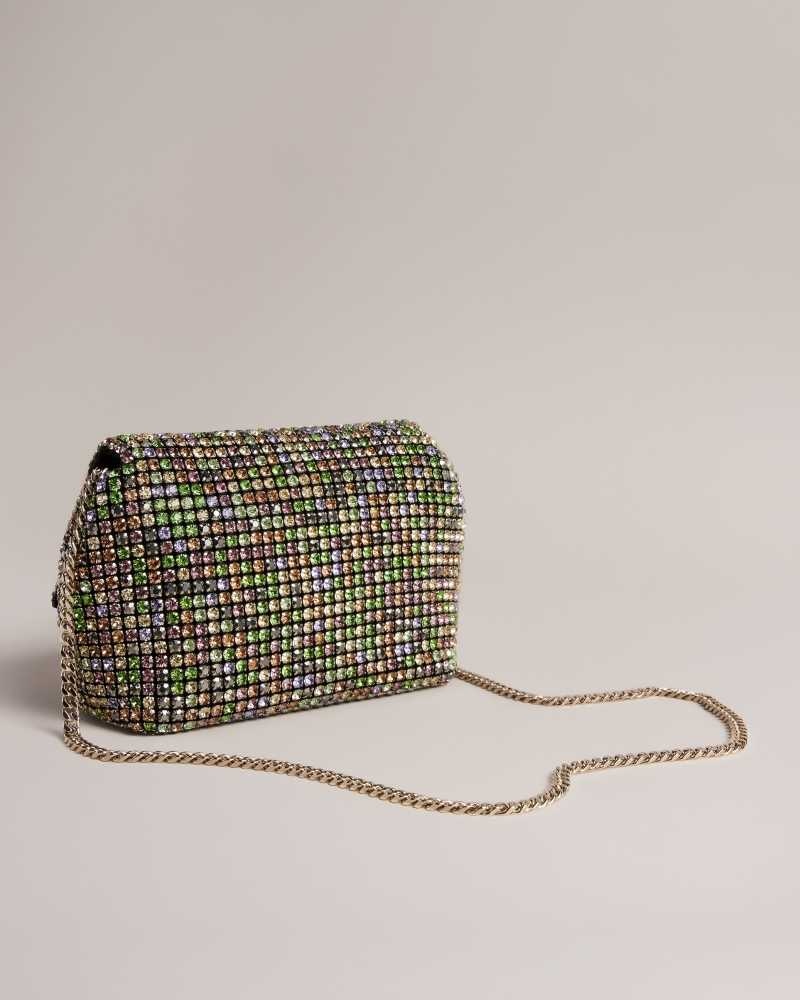 Multicoloured Ted Baker Gliters Crystal Mini Cross Body Bag | US0001321