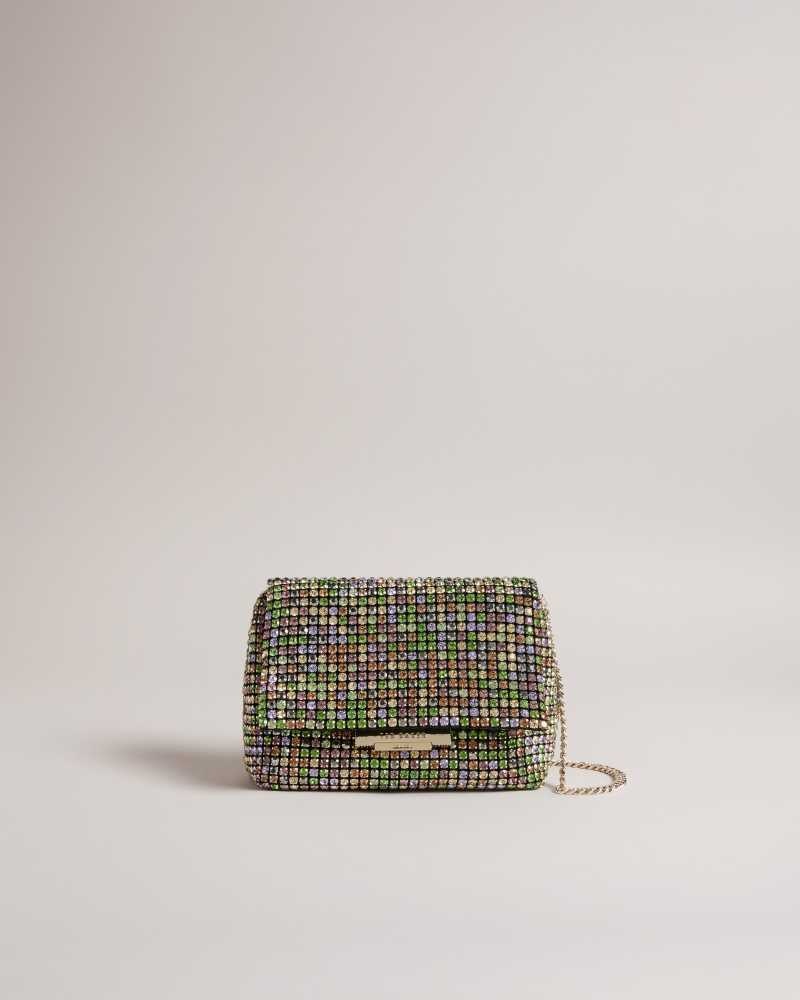 Multicoloured Ted Baker Gliters Crystal Mini Cross Body Bag | US0001321