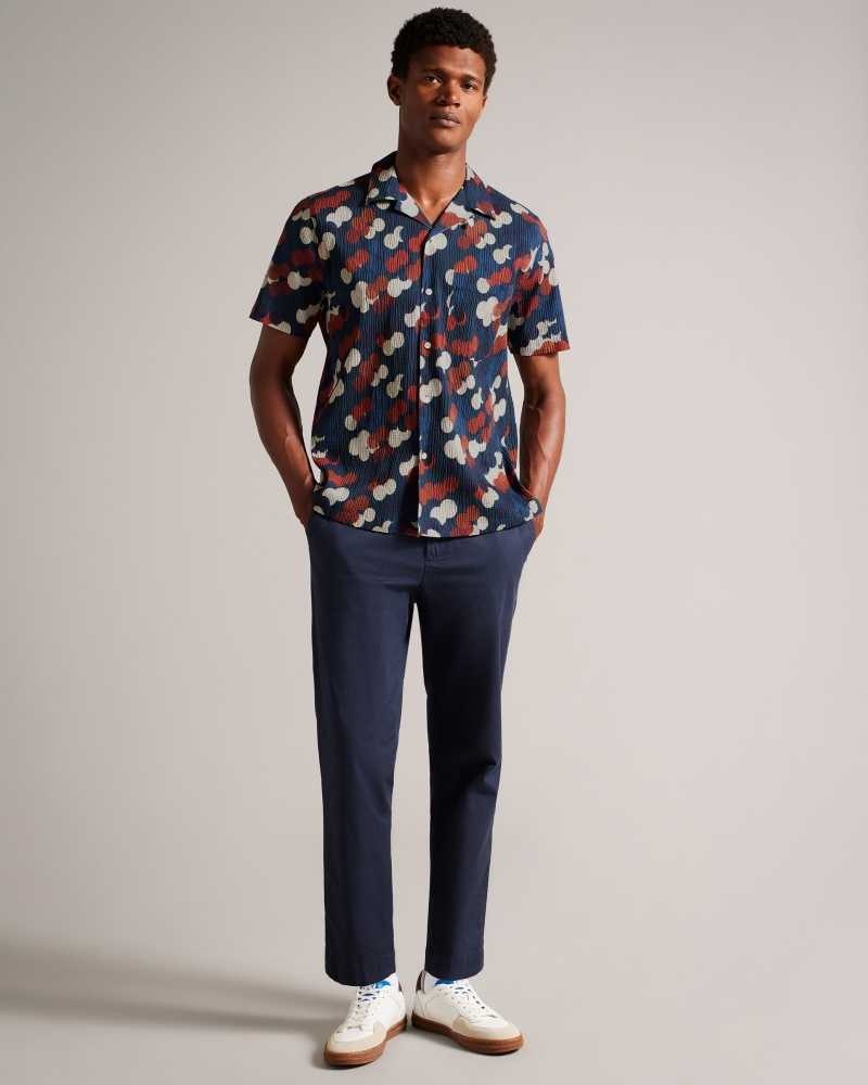 Multicoloured Ted Baker Goyt Seersucker Spot Print Shirt | US0000617