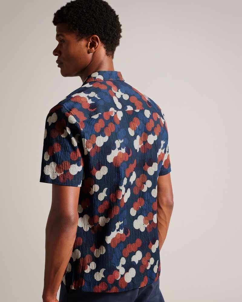 Multicoloured Ted Baker Goyt Seersucker Spot Print Shirt | US0000617