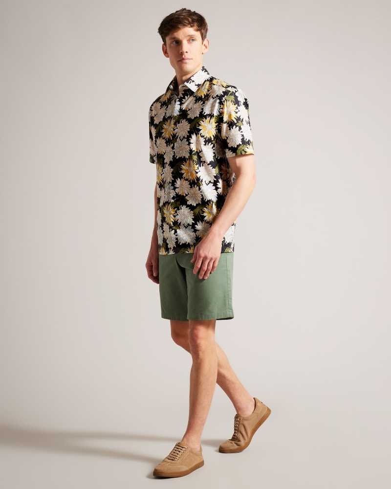 Multicoloured Ted Baker Sallins Short Sleeve Floral Shirt | US0000637