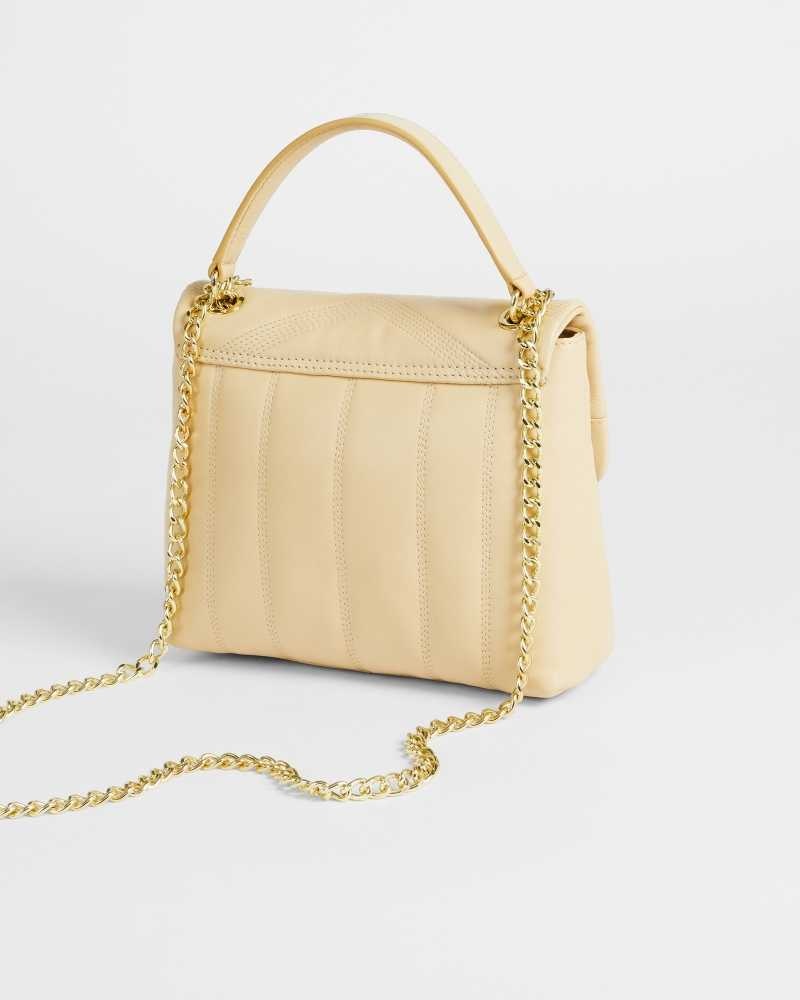 Natural Ted Baker Ayalina Leather Quilted Mini Crossbody Bag | US0001280