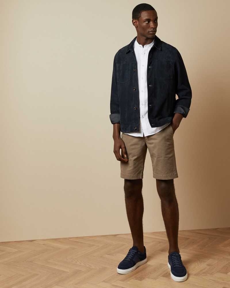 Natural Ted Baker Buenose Cotton Chino Shorts Chinos | US0001188