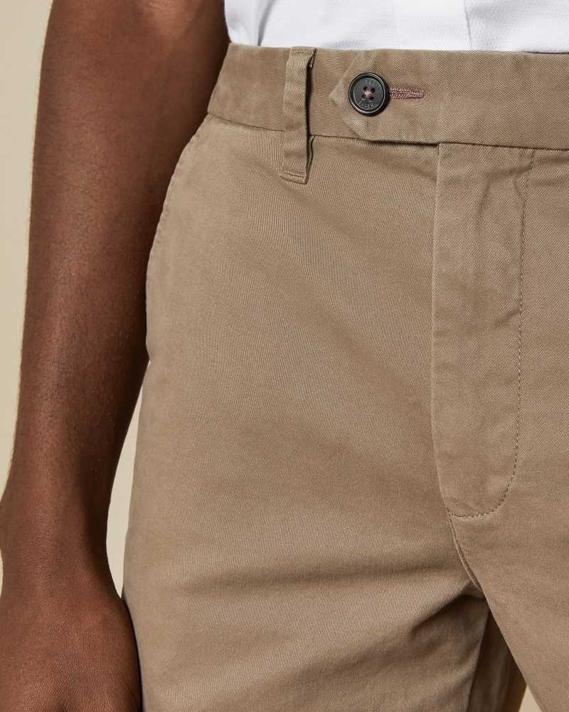 Natural Ted Baker Buenose Cotton Chino Shorts Chinos | US0001188