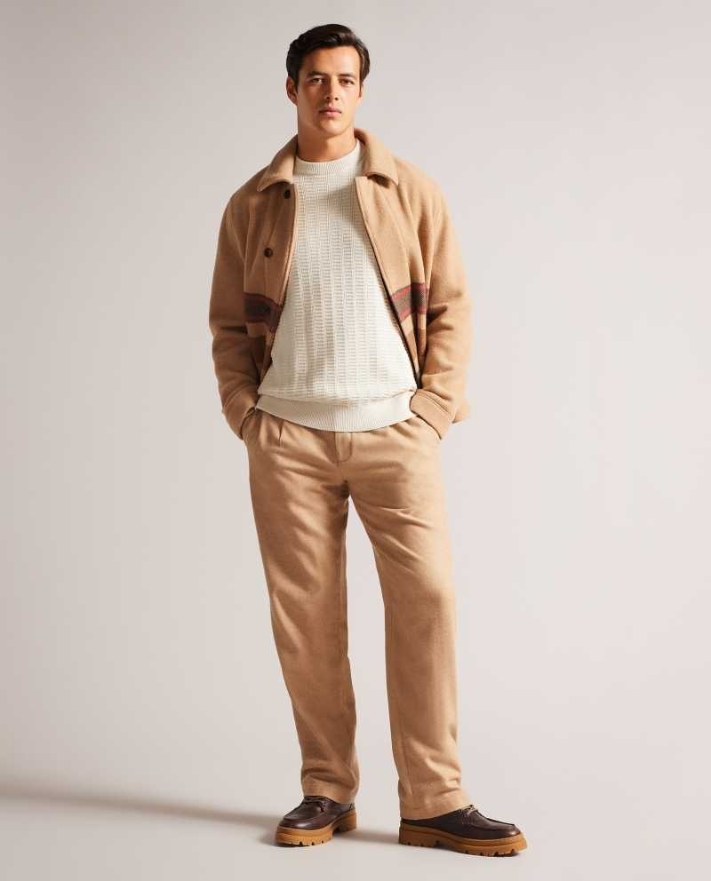 Natural Ted Baker Crannog Long Sleeve Textured Jumper | US0000349