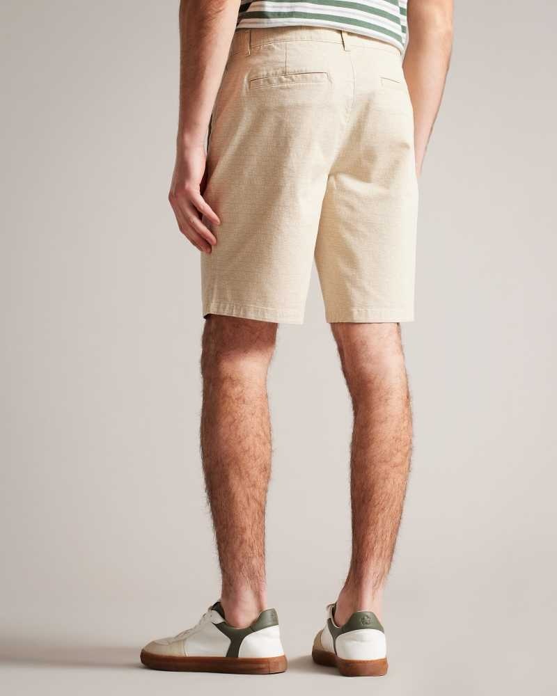 Natural Ted Baker Gomer Regular Fit Geometric Shorts | US0000690