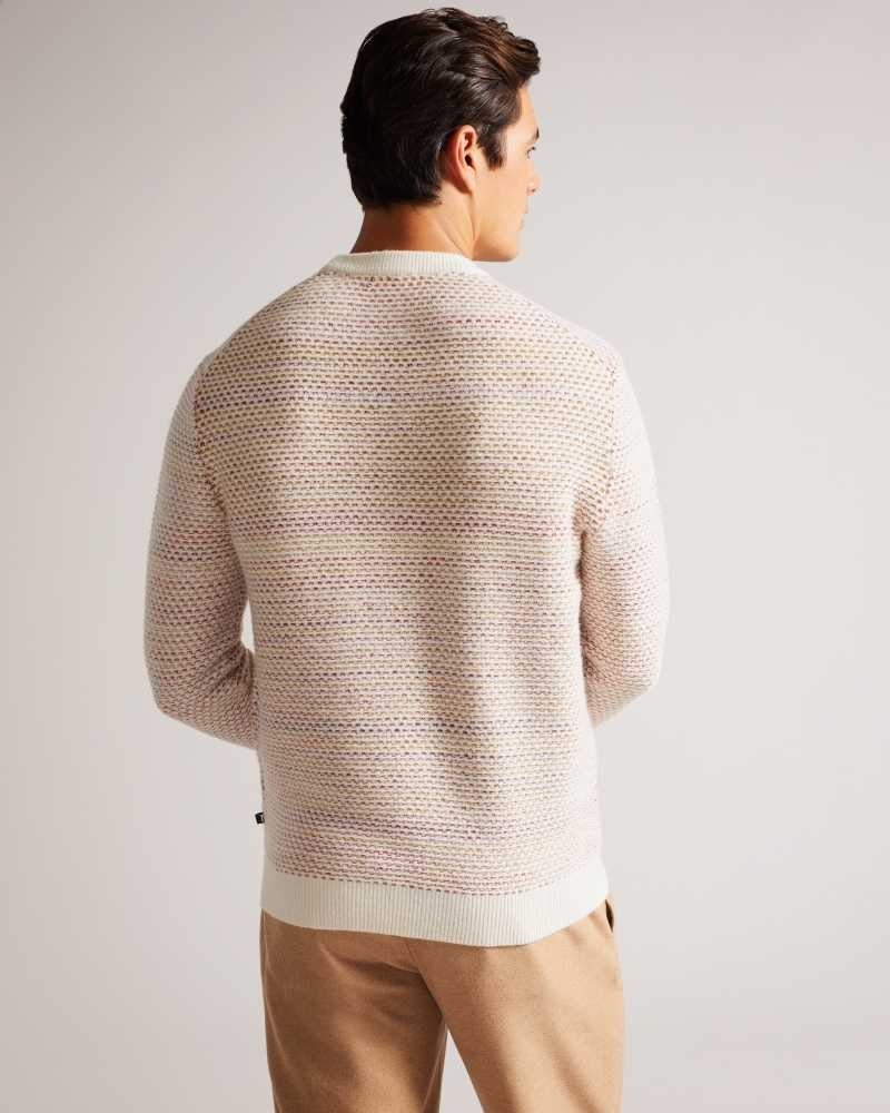 Natural Ted Baker Grouse Long Sleeve Textured Knit Jumper | US0000378