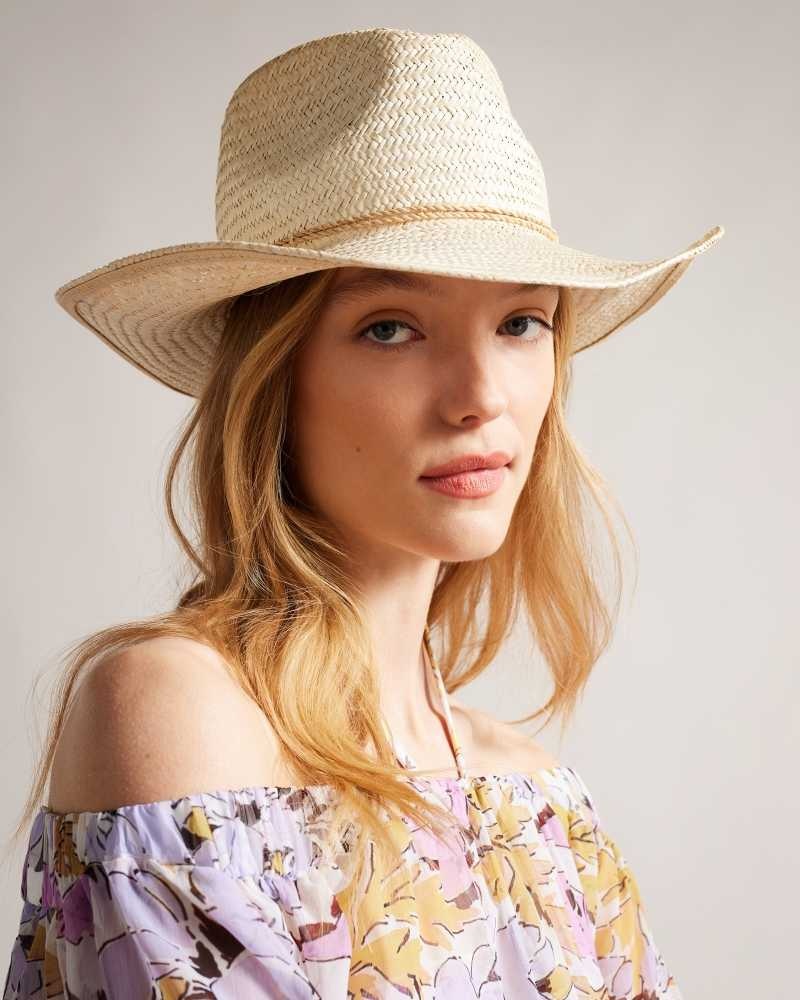 Natural Ted Baker Kyloa Straw Cowboy Hat Hats | US0001718