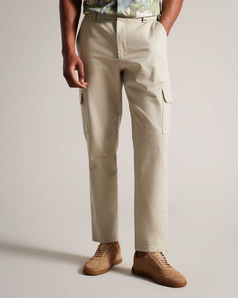 Natural Ted Baker Mikel Slim Fit Cargo Trousers | US0001105