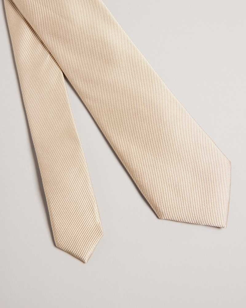 Natural Ted Baker Moorez Ottoman Silk Tie | US0002029