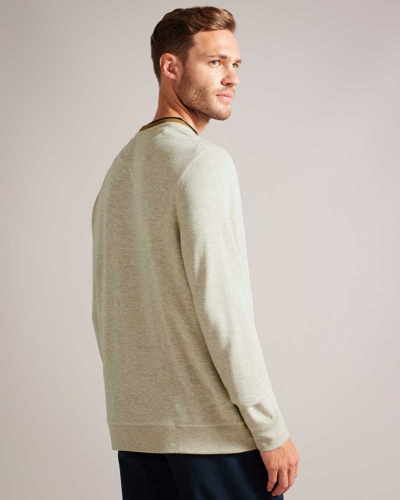 Natural Ted Baker Zylem Long Sleeve Soft Touch Sweatshirt | US0001015