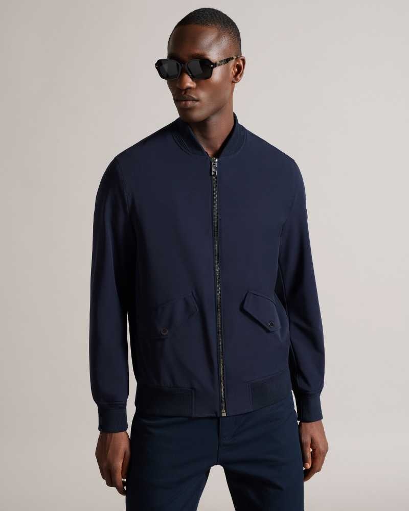 Navy Ted Baker Albama Twill Bomber Jacket Jackets | US0000249