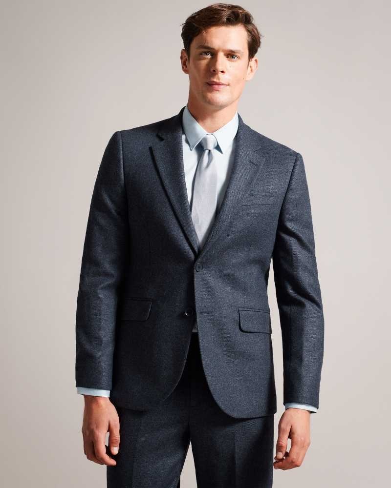 Navy Ted Baker Arthurj Slim Wool And Cashmere Suit Jacket Jackets | US0000270