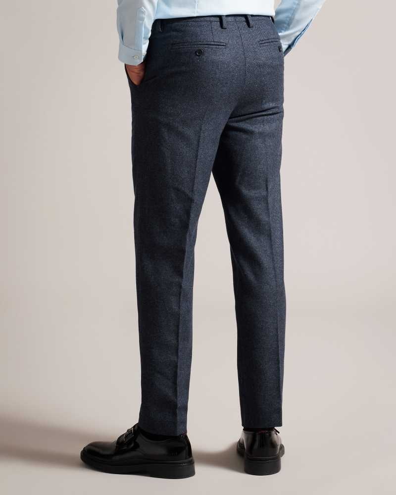 Navy Ted Baker Arthurt Slim Wool Blend Trousers | US0000767