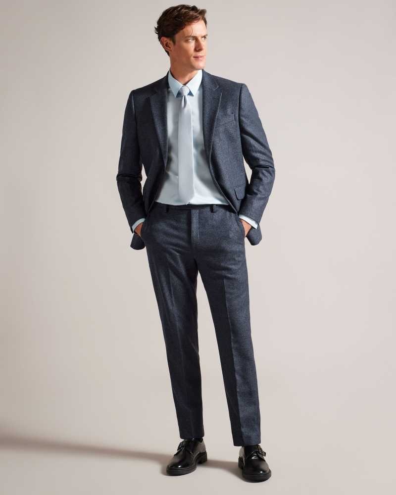 Navy Ted Baker Arthurt Slim Wool Blend Trousers | US0000767