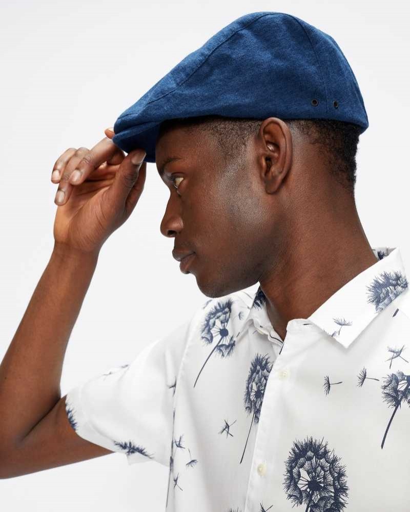 Navy Ted Baker Aspinn Textured Ivy Cap Caps | US0001697